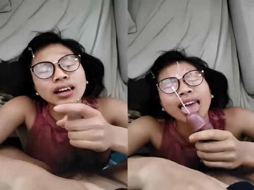 Gozada no meu rosto com óculos