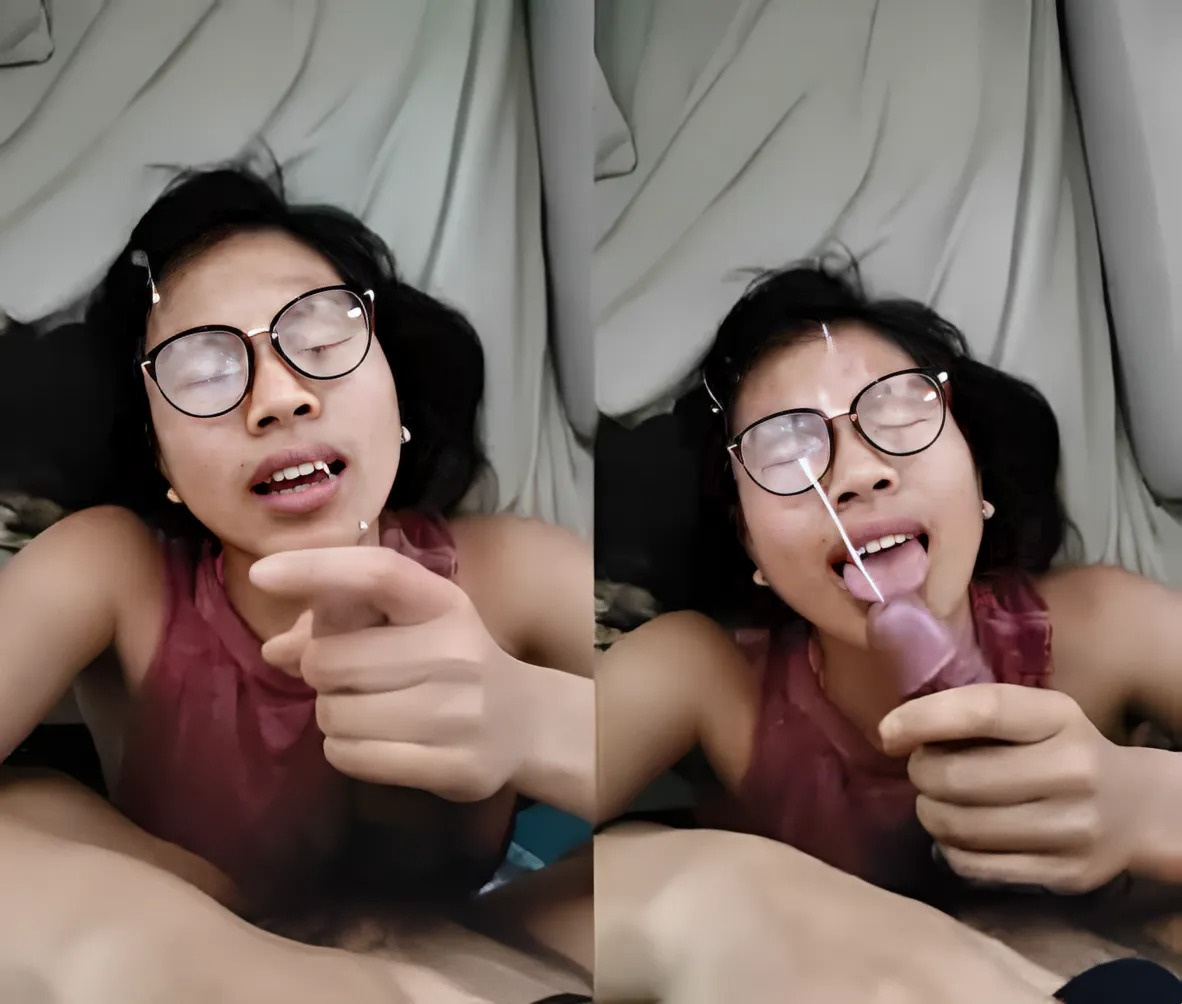 Cum shot on my face with glasses